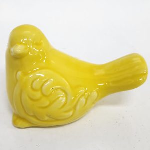 Mini Pássaro - Amarelo Claro - Cerâmica - Cód. 0158