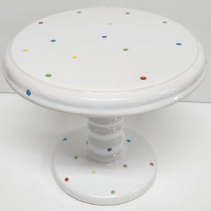 Doceira M - com bolinhas coloridas - Branca - Cerâmida - Cód. 0176