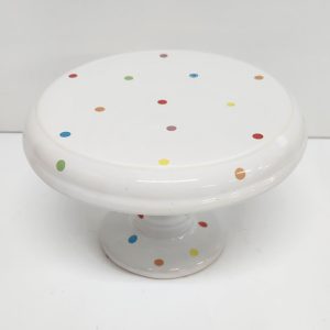 Porta Doce Cogumelo - Branco com bolinhas - Cerâmica - Cód. 0180